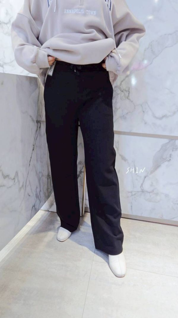 彈性萊卡抽繩西裝褲 