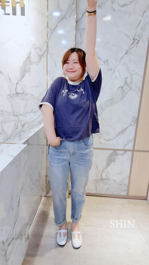 衣櫃必備滾色貝殼T(深藍/粉/咖) 