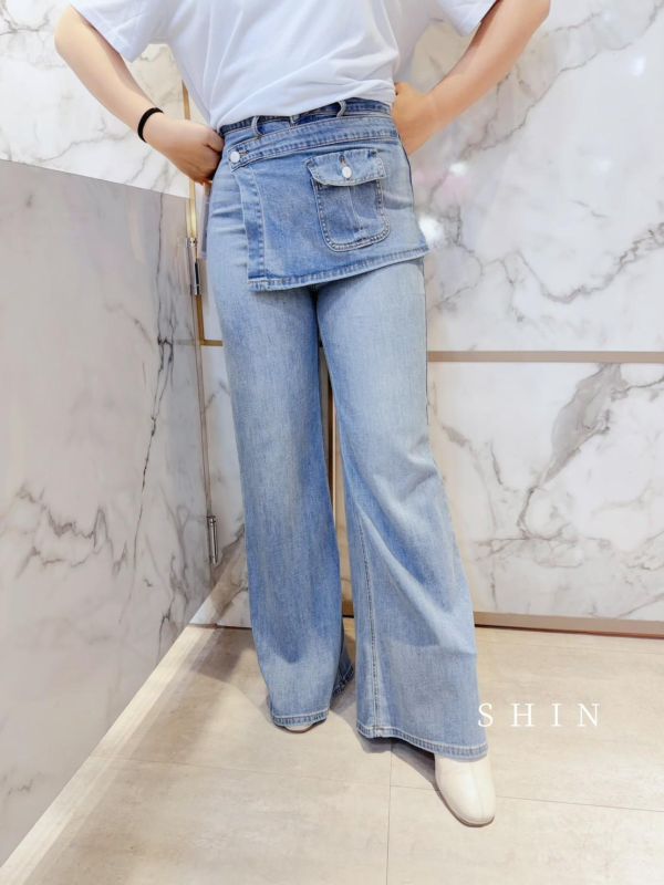 超讚完美遮肚牛仔喇叭褲 