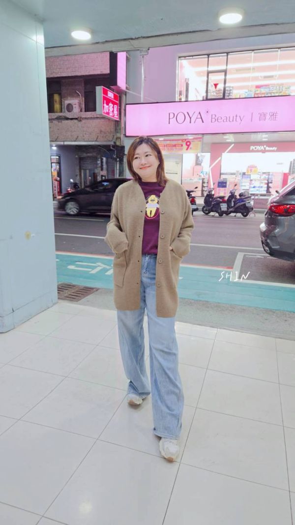 綿羊絨大口袋排釦罩衫(杏/綠/黑) 