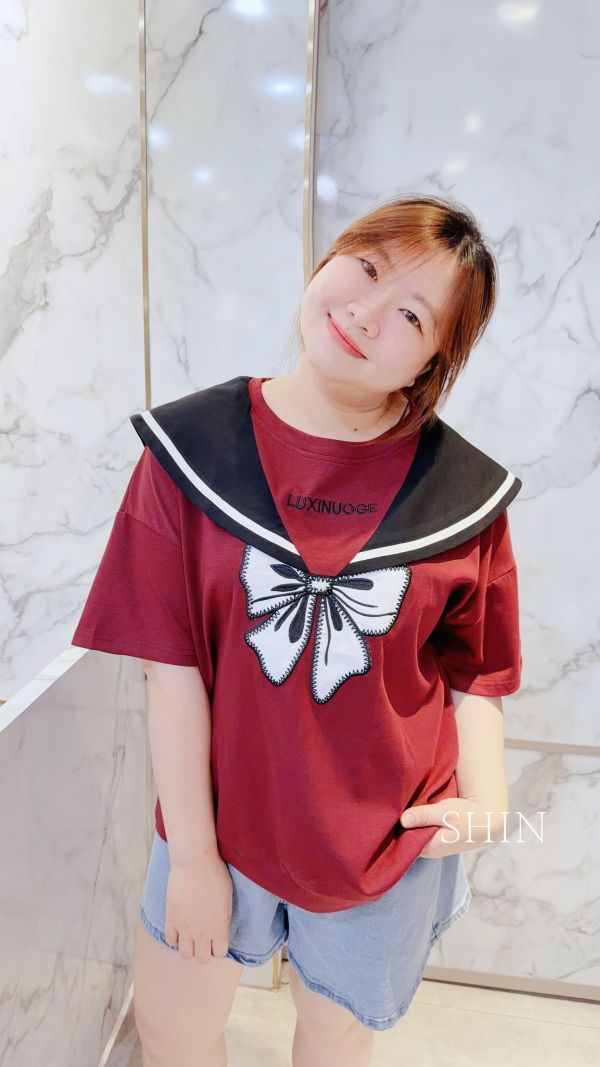 學院風蝴蝶結QQ上衣(白/黑/紅) 