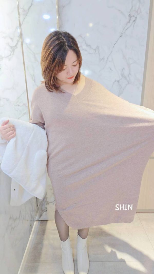 每人必買V領包芯針織長洋(黑/可可/深灰) 