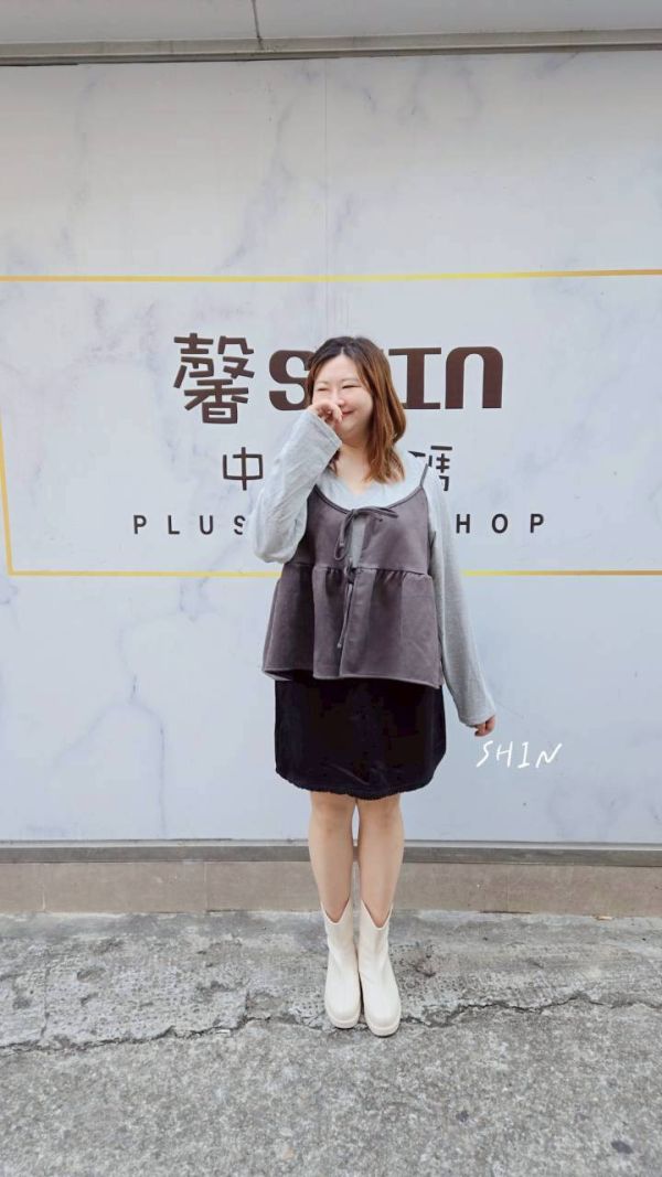 麂皮漂亮綁帶背心(灰/咖/杏/黑) 