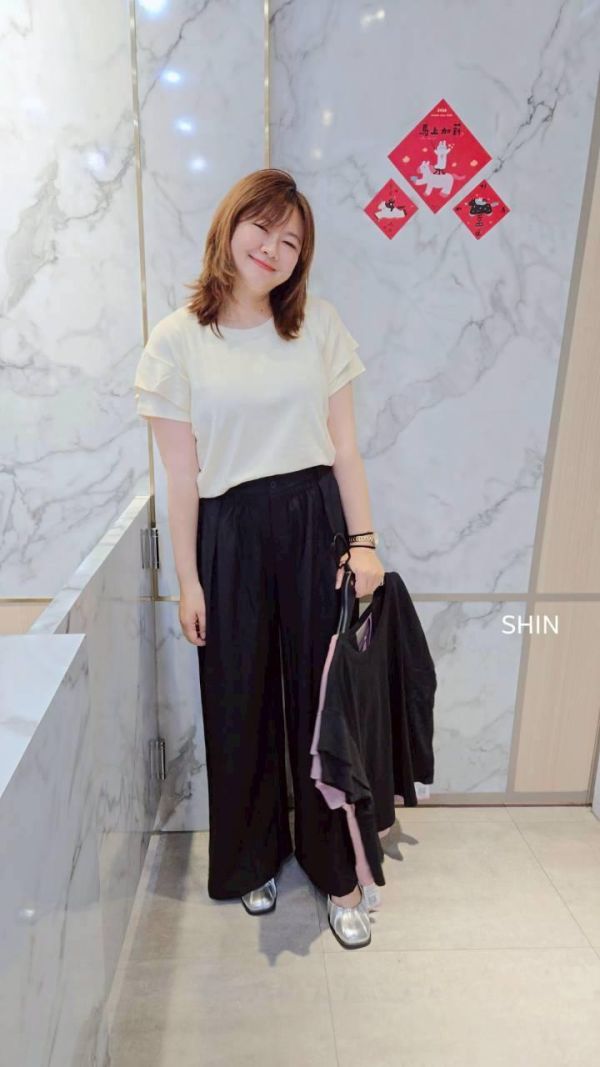 水水後蝴蝶結素T(紫/黑/杏) 