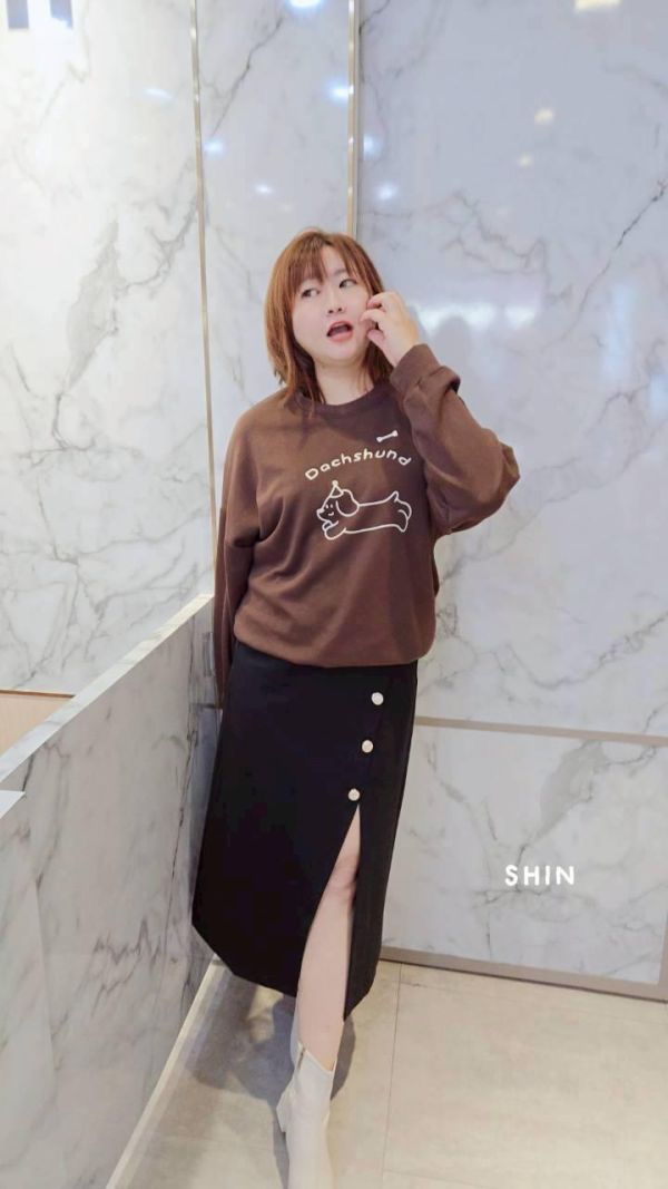 金釦前開衩兩穿吊帶長裙 