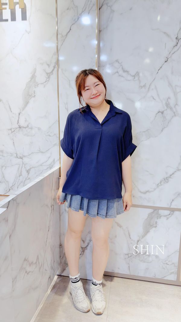 涼涼棉麻襯衫(深藍/Q黃/白) 