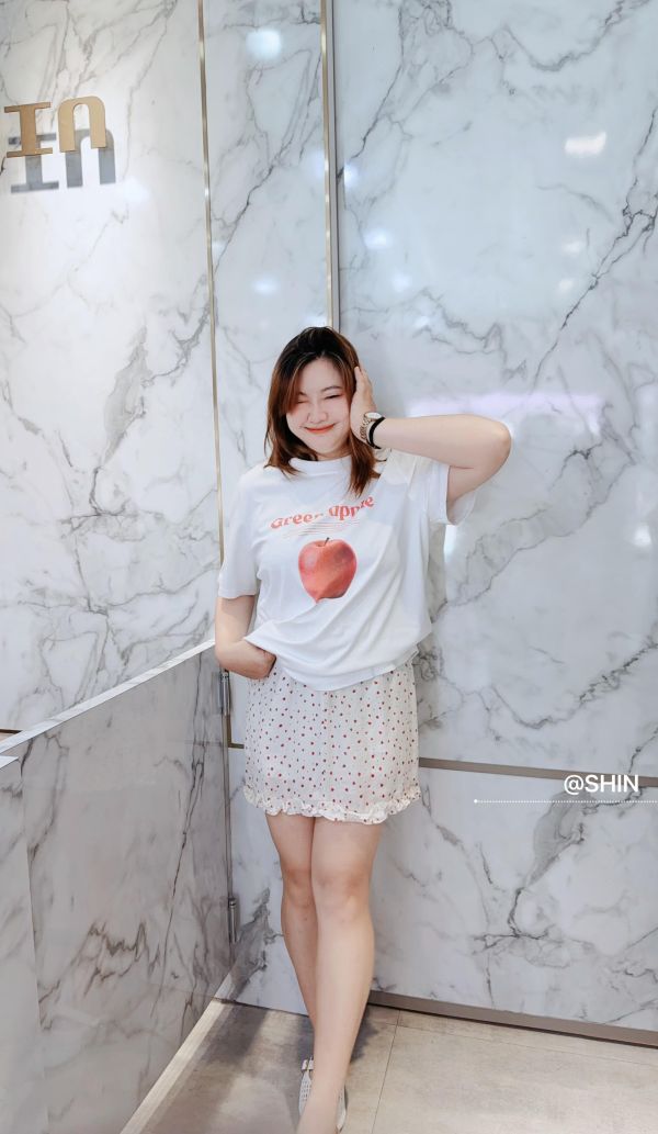 小紅花滾邊短裙 