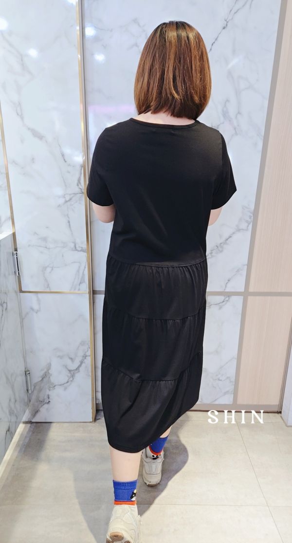 斜釦蛋糕涼涼長版洋 