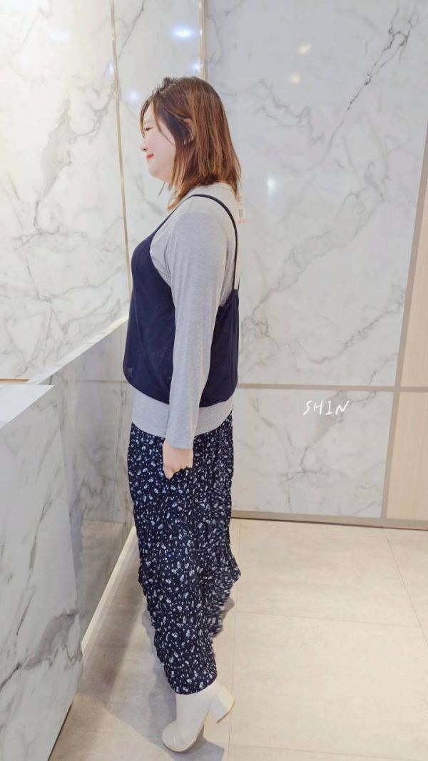 三件套碎花裙(深藍/咖) 