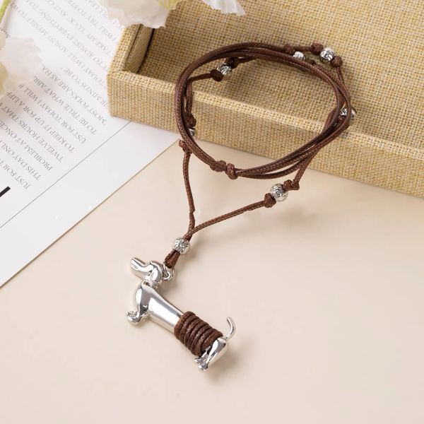 臘腸小狗皮繩（咖/黑） 