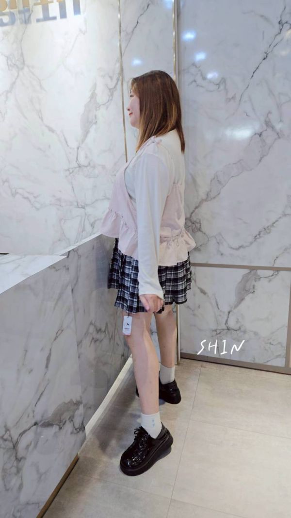 兩件式可愛上衣(藍/粉) 