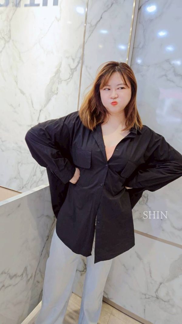 雙大口袋排釦襯衫（黑/卡其/白） 