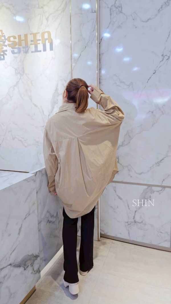 雙大口袋排釦襯衫（黑/卡其/白） 