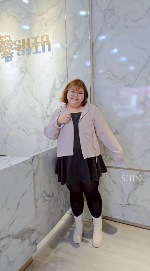 連帽雪紡罩衫(藕粉/卡其/灰/黑) 