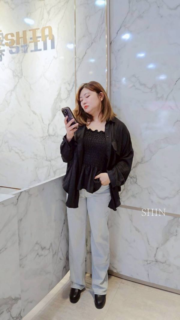 KOREA背心襯衫組(黑/奶茶/深灰/淺灰/杏) 