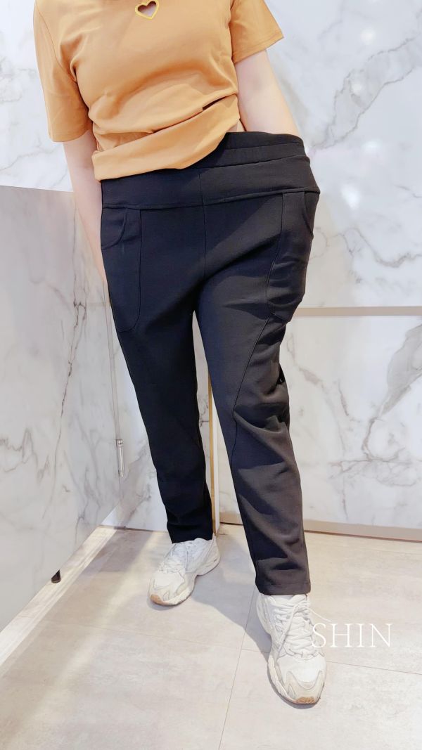 大口袋小小直筒挺布西裝褲 