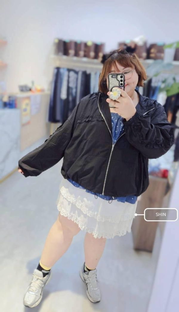 日系女孩兒荷葉設計夾克(杏灰/白/黑) 