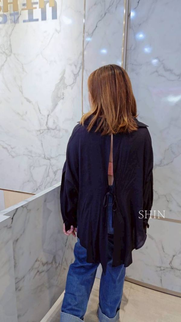 KOREA後綁帶襯衫 