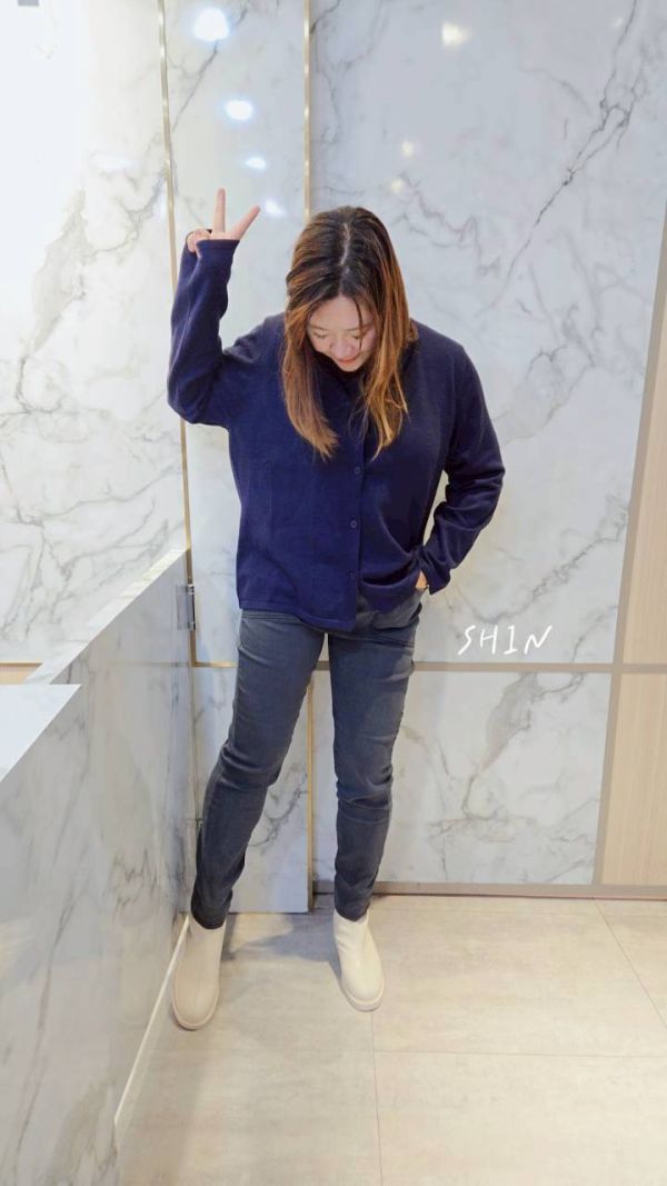 針織排扣上衣外套(黑/白/藍) 