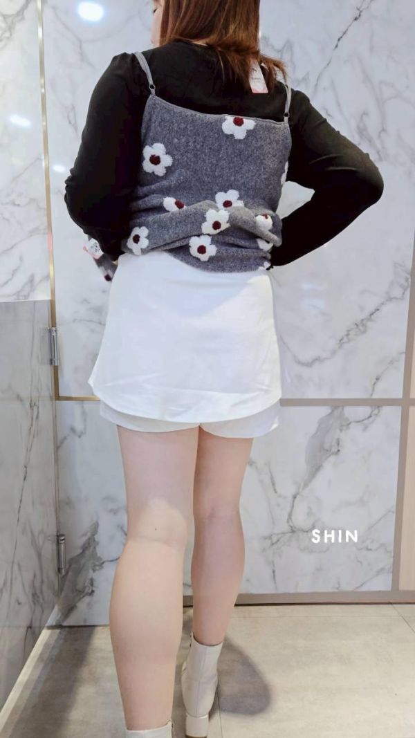 長腿瘦瘦挺布褲裙(黑/白) 