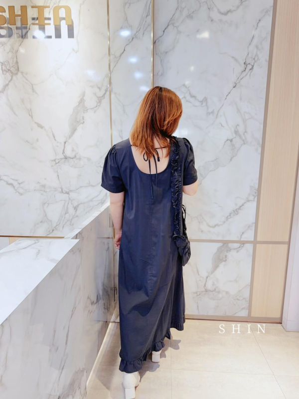 仙氣飄飄斜垮包方領洋(黃/粉/紅/藍) 