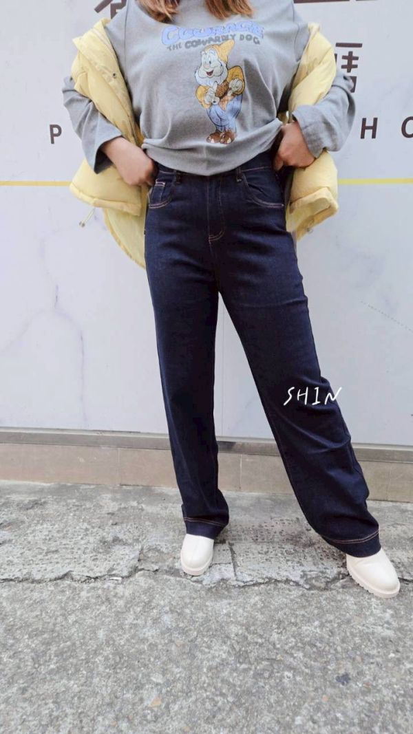 純色直筒顯腿長拖地褲 