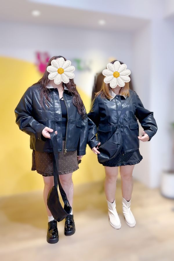 有夠流行的鋪棉皮衣外套(附包 