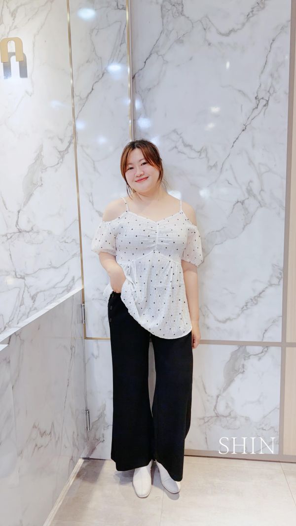 韓版3鈕釦涼感太空棉落地寬褲 