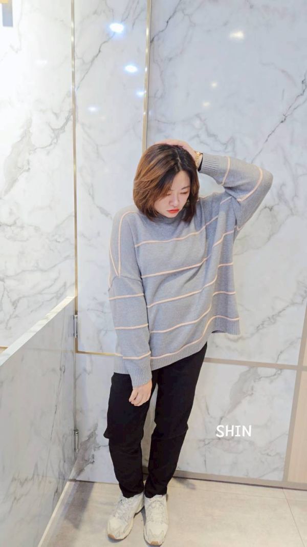 日系立體坑條針織上衣(黑/紅/灰/可可/灰綠) 