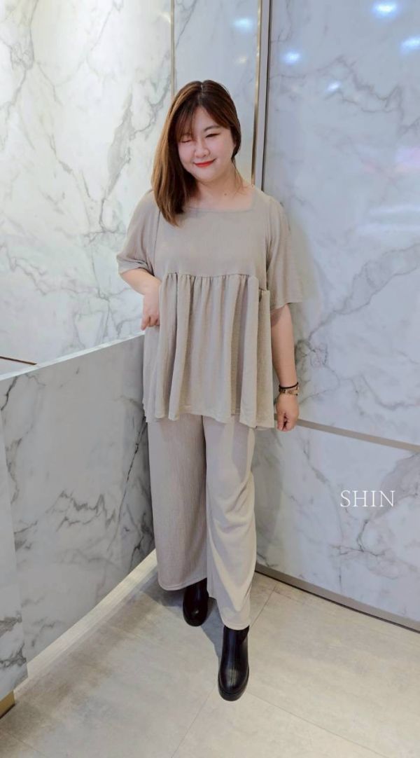 KOREA正韓蛋糕上衣寬褲組 