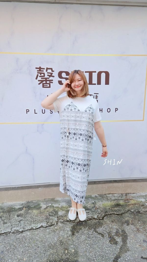 波西米亞風假兩件洋裝 