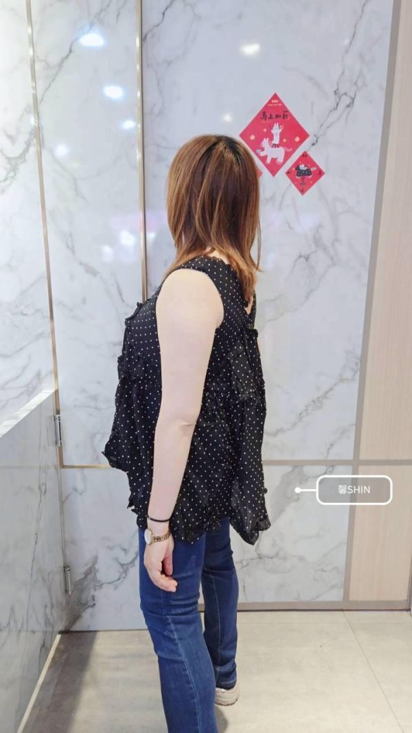 波波點棉麻滾邊長版背心(黑底/白底) 