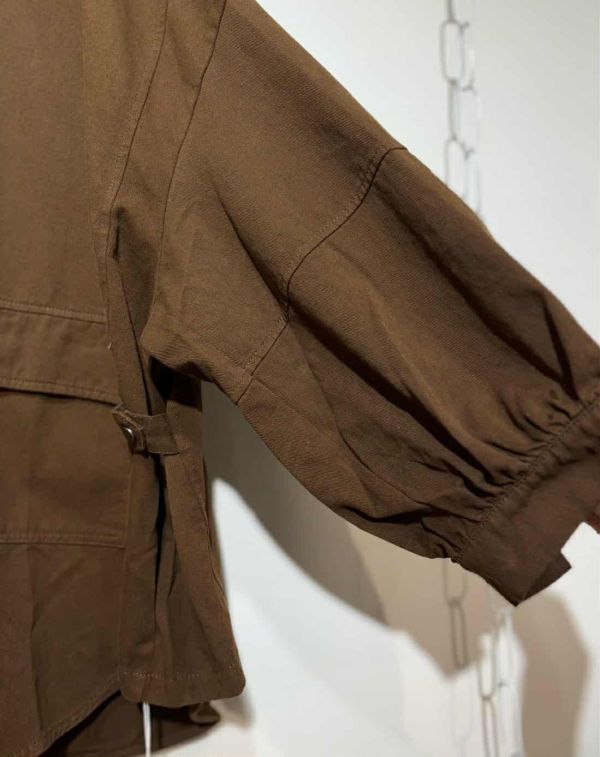 下雙口袋排釦襯衫(咖/杏/綠) 