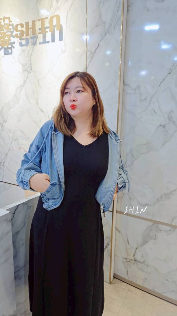 短版雙向拉鍊外套(黑/藍) 