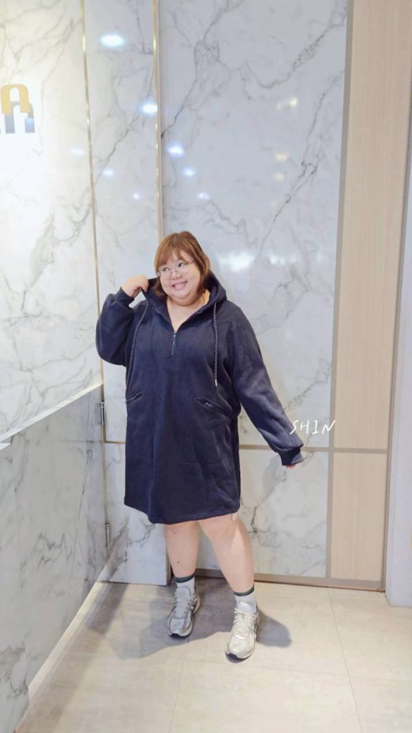 歐膩連帽衣裙(藍/灰/杏) 