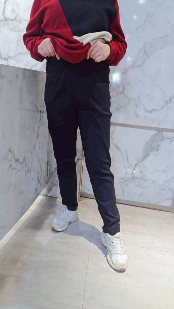 腰釦小刷毛工作褲(灰/黑) 