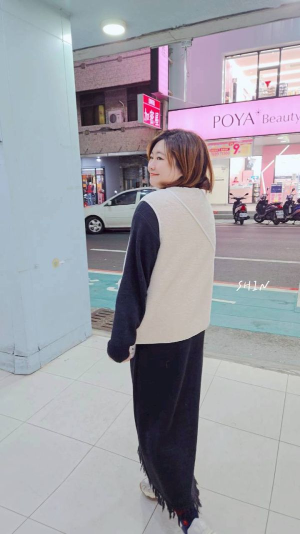 附包綿羊毛背心(粉/杏) 