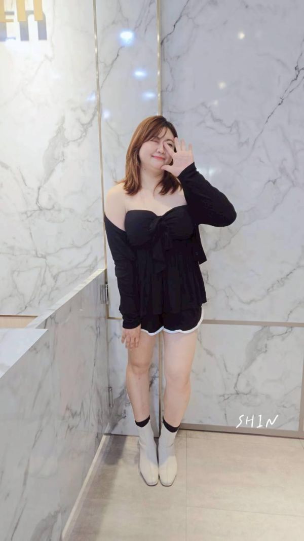 sexy平口上衣前蝴結+外套組(灰/黑) 