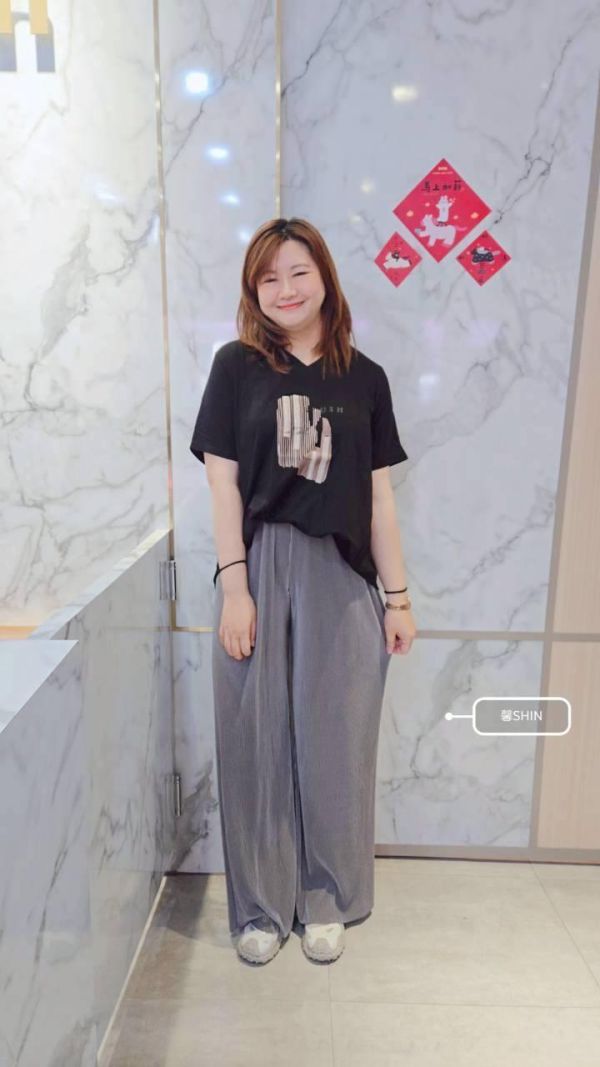 夏天最愛幾何圖冰瓷棉T(粉/黑) 