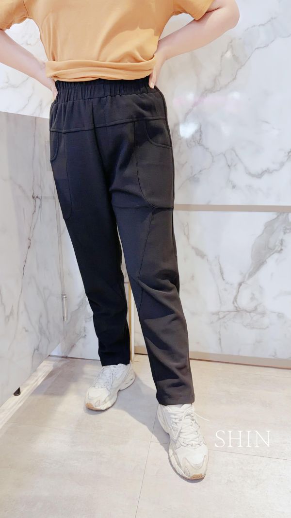 大口袋小小直筒挺布西裝褲 