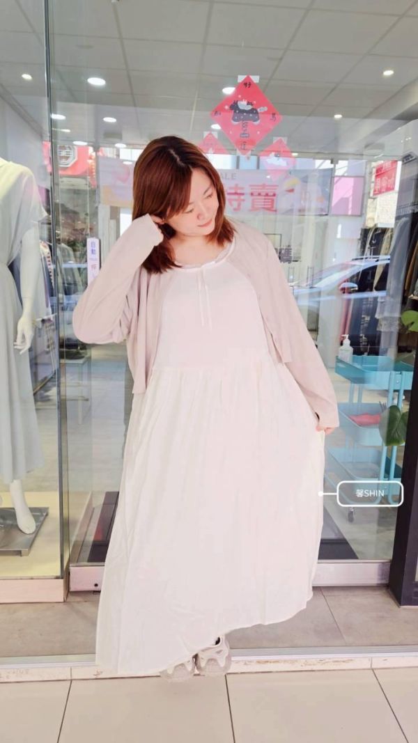 棉麻微光感背心洋(米白/黑) 