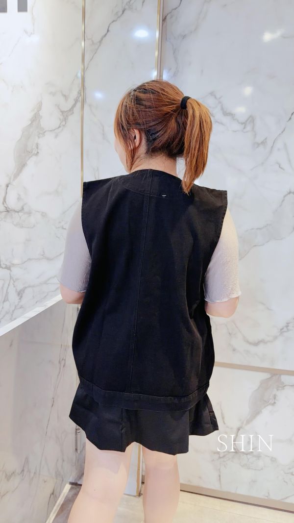 小帥帥口袋牛仔背心(藍/黑) 
