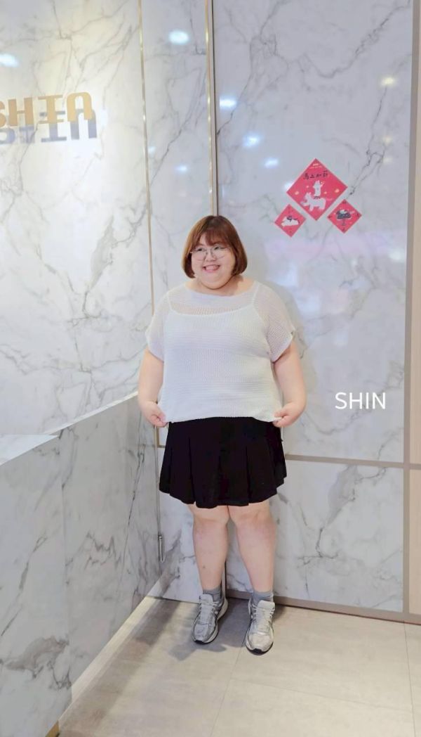 大領連袖洞洞真兩件上衣(黑/白/卡其) 