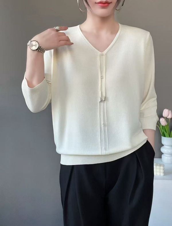 排珠簡單兩線針織衣(多色) 