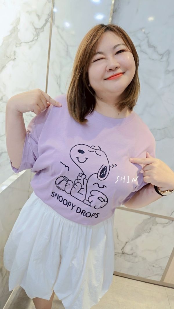 史努刺繡大T 