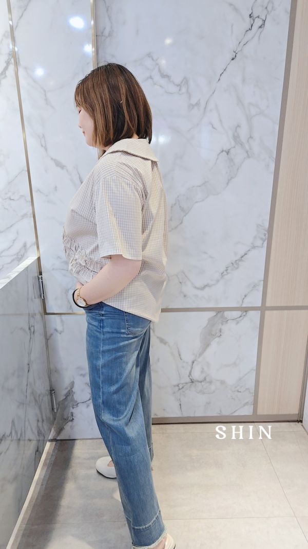 日系細格兔子襯衫 