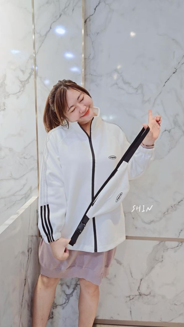 運動風外套(附包包)(粉/灰/白/黑) 