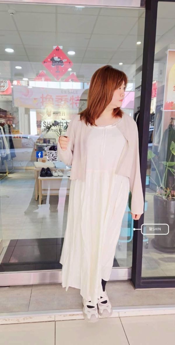 棉麻微光感背心洋(米白/黑) 