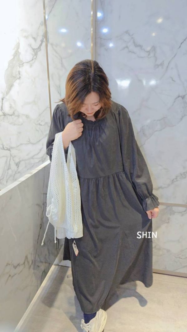 好溫柔的長洋+針織胸抽繩背心 