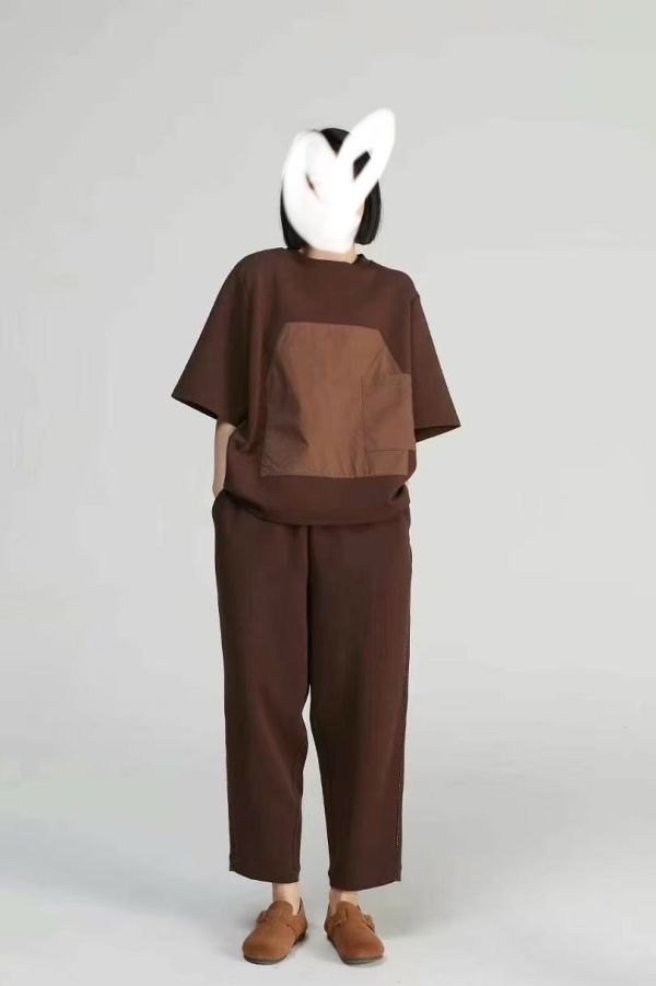 專櫃款半袖前大口袋T(酒紅/深灰/深藍/咖) 